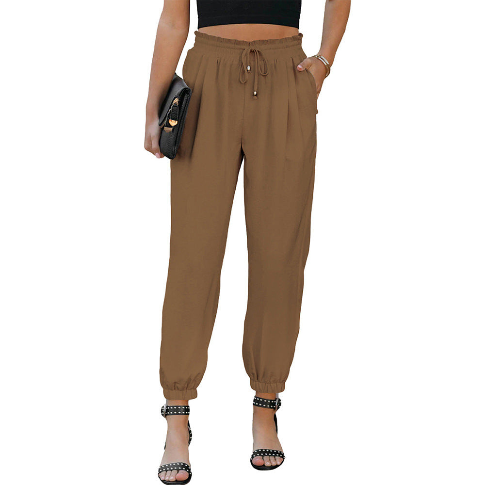 Damen lässige Chino-Hose mit elastischen Bündchen Drune