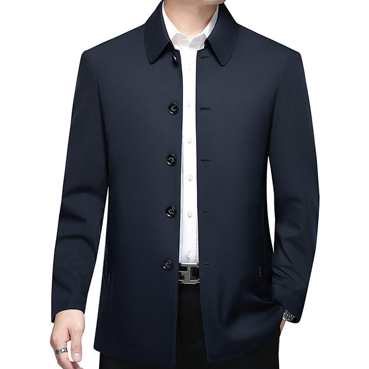Herren Kurzmantel mit minimalistischer Optik und kariertem Innenfutter Drune