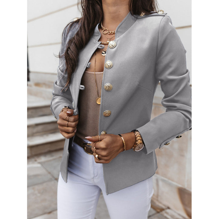 Damen modischer Blazer mit goldenen Knöpfen und schmalem Schnitt Drune