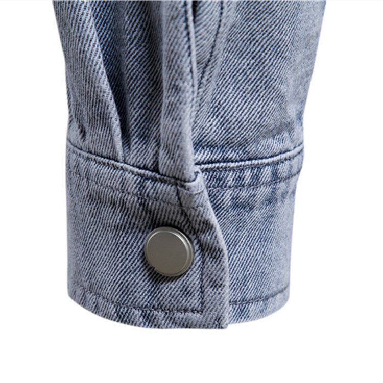 Herren nan lässiges Jeans-Overshirt mit Druckknopfleiste, aufgesetzten Brusttaschen und klassischem Hemdkragen Drune