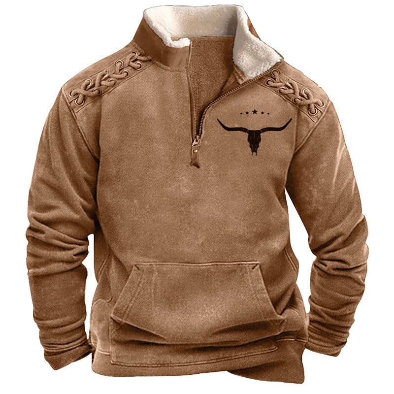 Herren Modischer Hoodie mit Kapuze und maritimem Druck Drune