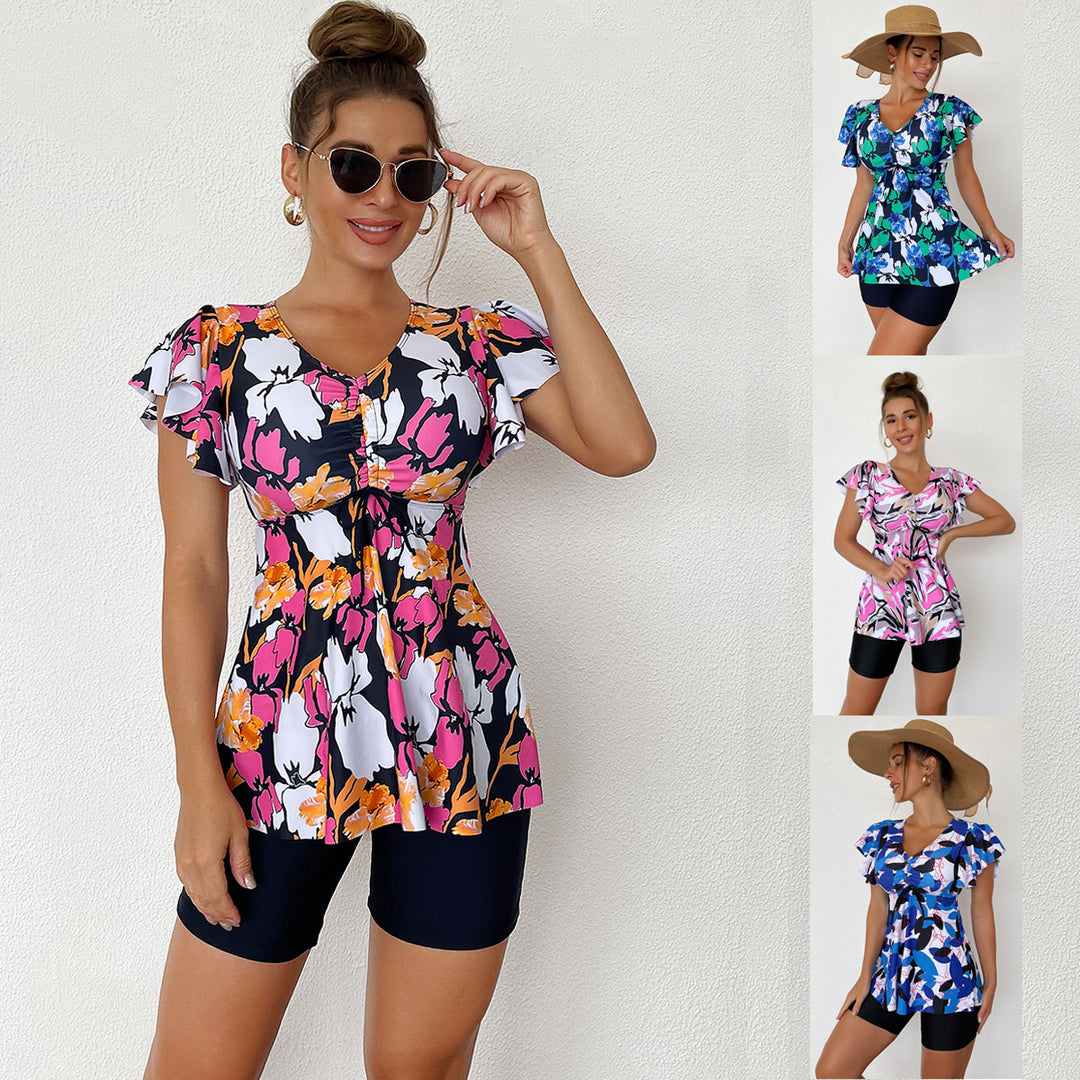 Damen Tankini-Set mit modischen Rüschendetails und bequemen Shorts Drune