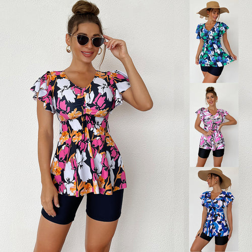 Damen Tankini-Set mit modischen Rüschendetails und bequemen Shorts Drune