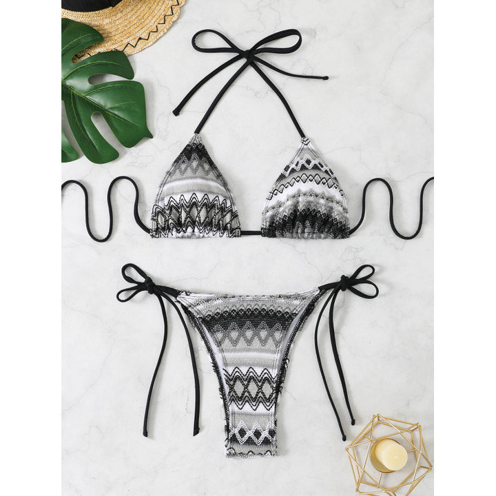 Damen Triangel-Bikini mit farbenfrohem Muster Drune