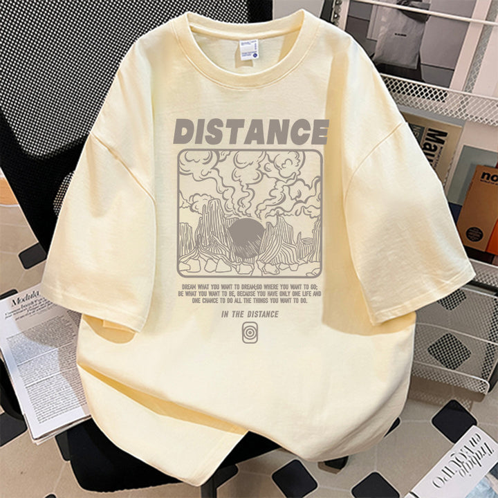 Damen Oversized T-Shirt mit kreativem Grafikdruck Drune