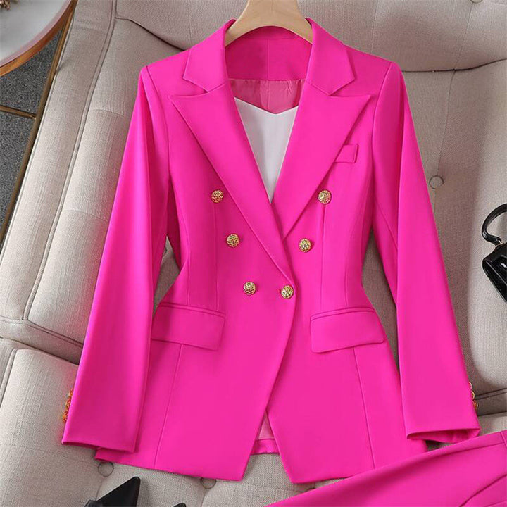 Damen Modischer Doppelt Gepknöpfter Blazer Drune