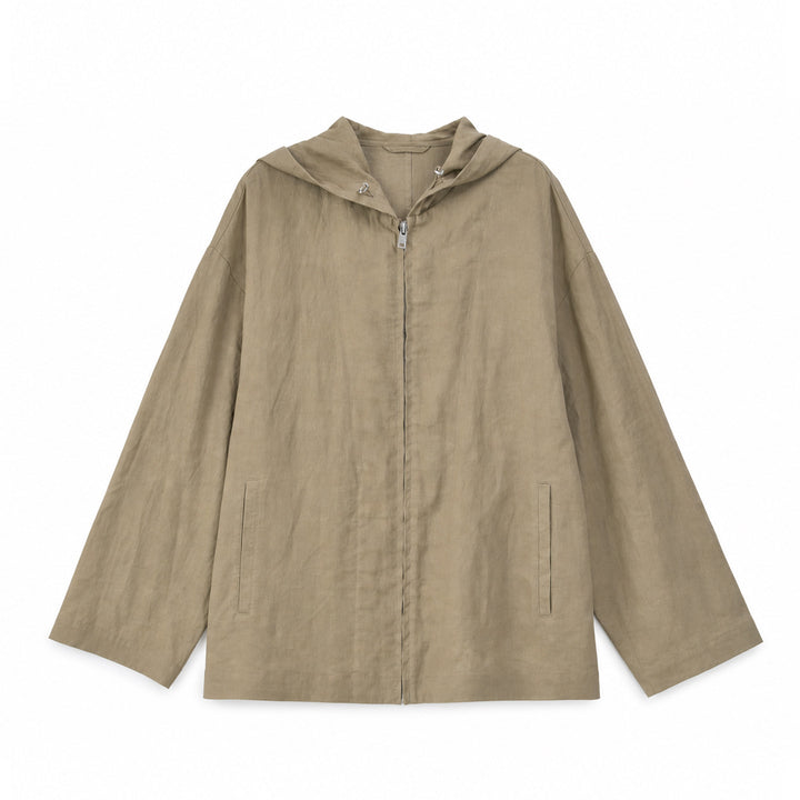 Damen Leichte Kapuzenjacke aus Leinen Drune