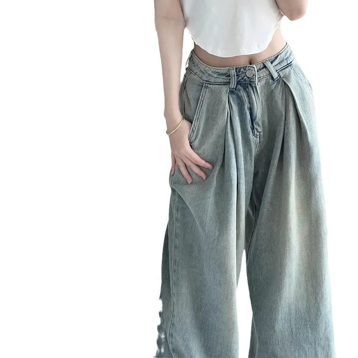 Damen Weit geschnittene Hochtaillen-Jeans Drune