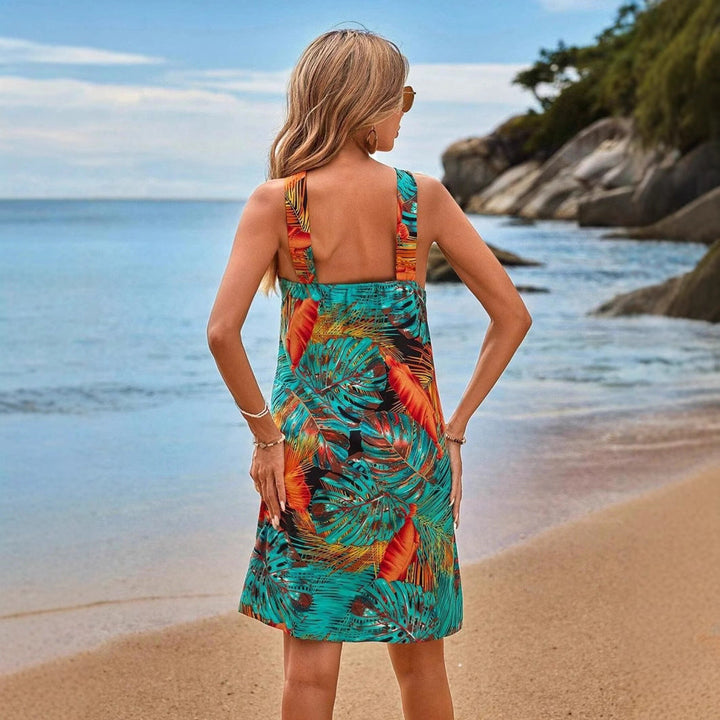 Drune | Print Halter Strand Urlaub Fließendes Kleid