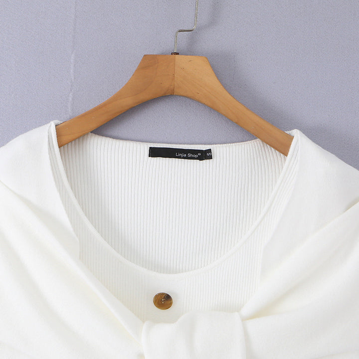 Damen Schulterstrick-Cardigan mit abnehmbarem Schultertuch-Detail Drune