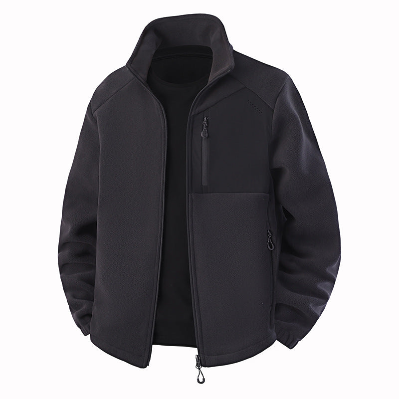 Herren Hybrid-Fleecejacke mit Softshell‑Einsätzen, Brust-Reißverschlusstasche und Zwei-Wege-Frontreißverschluss Drune