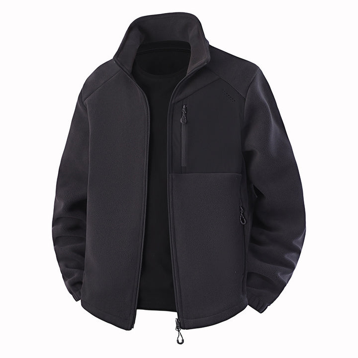 Herren Hybrid-Fleecejacke mit Softshell‑Einsätzen, Brust-Reißverschlusstasche und Zwei-Wege-Frontreißverschluss Drune