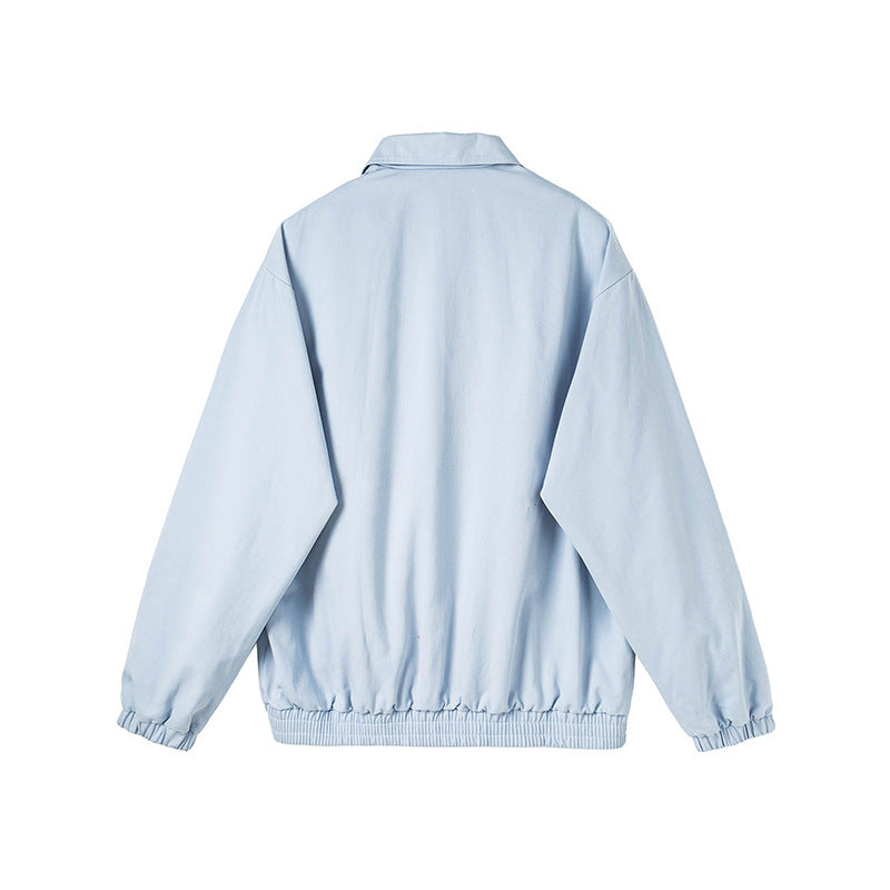 Herren Minimalistische Harrington-Übergangsjacke mit Stehkragen, Kinnschutzriegel und elastischem Saum Drune