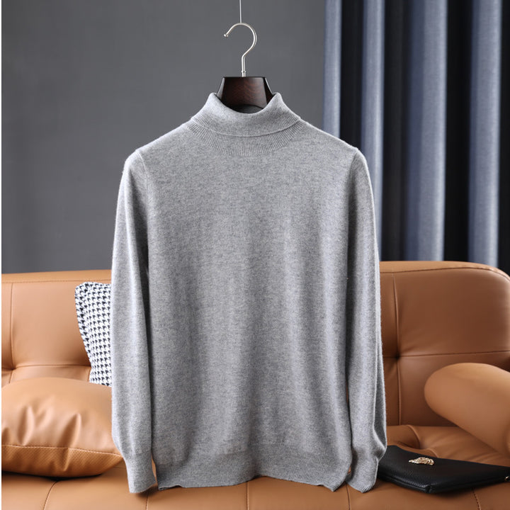 Herren Feiner Rollkragenpullover in schlanker Minimal‑Silhouette aus Woll‑Kaschmir‑Mix Drune