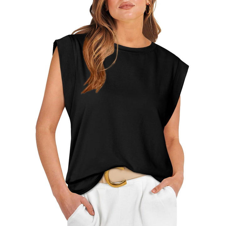 Damen Stylish Oversized T-Shirt mit Schulterpolstern Drune