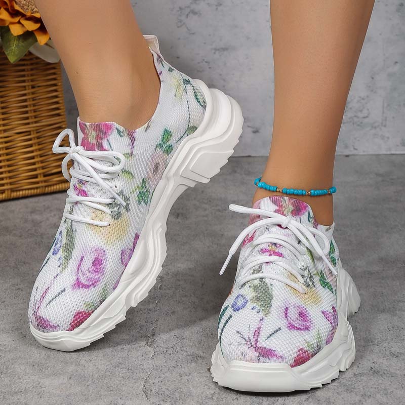 Drune | Lässige Turnschuhe Mit Blumendruck