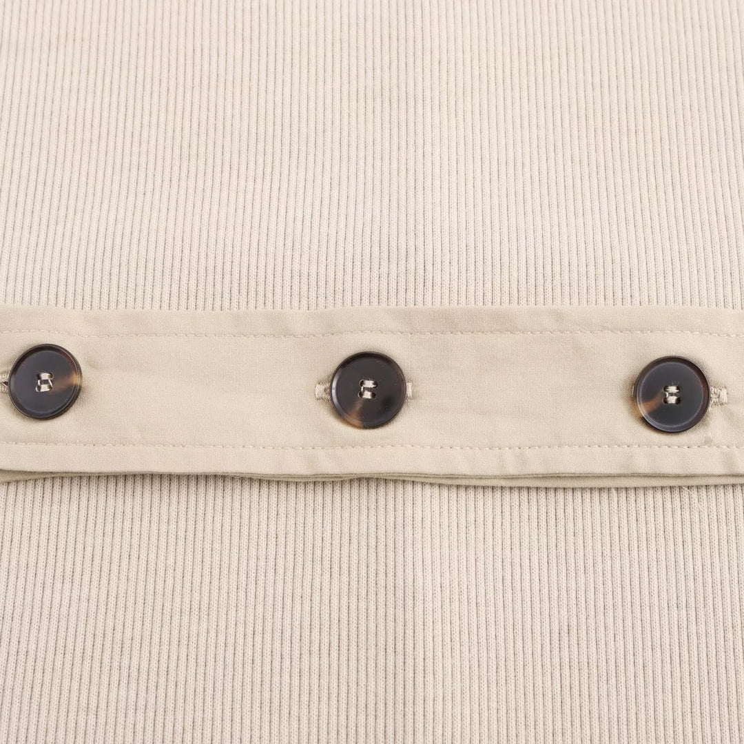 Damen Langarm-Kleid mit dekorativem Gürtel und Schulterdetails Drune