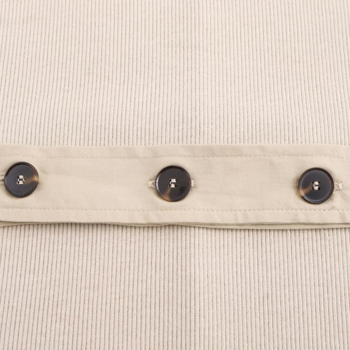 Damen Langarm-Kleid mit dekorativem Gürtel und Schulterdetails Drune