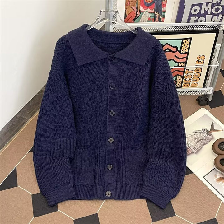 Damen Strickjacke mit übergroßem Schnitt und elegantem Kragen Drune