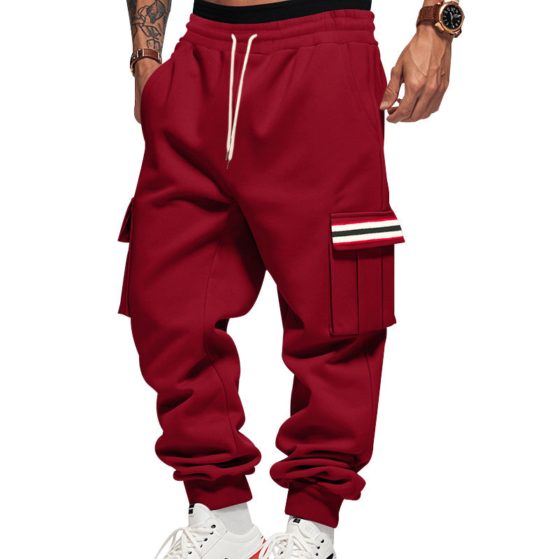 Herren Cargo-Jogginghose mit Mehrfachtaschen und Kordelzug Drune