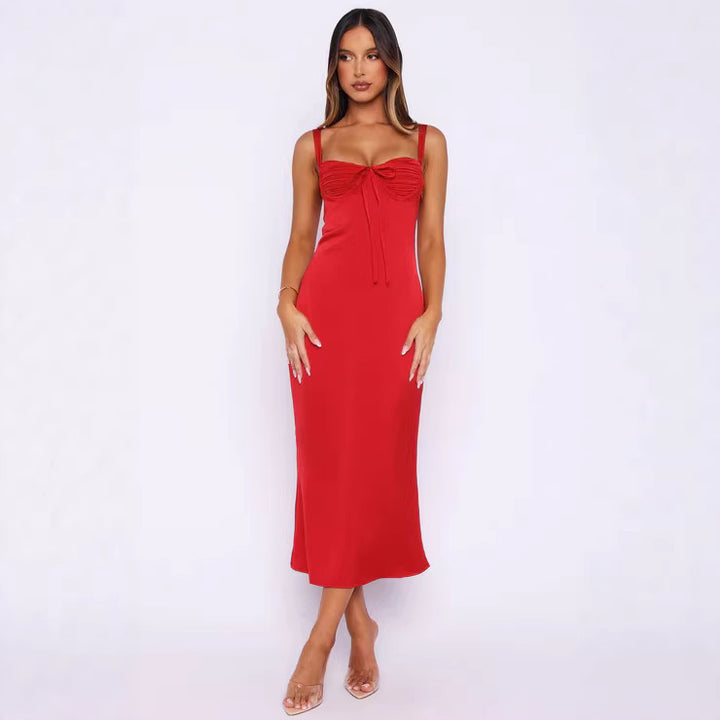 Damen figurbetontes Maxi-Kleid mit floralem Design und seitlichem Schlitz Drune