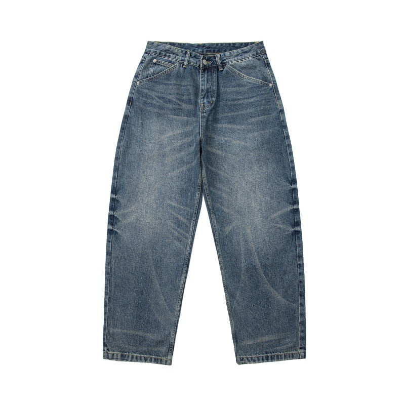 Herren Relaxed-Carrot-Jeans mit hohem Bund und dezenter Used-Waschung Drune
