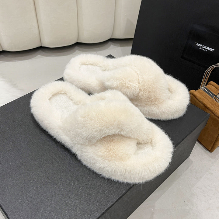 Damen Flauschige Hausschuhe mit kuscheligem Innenfutter Drune