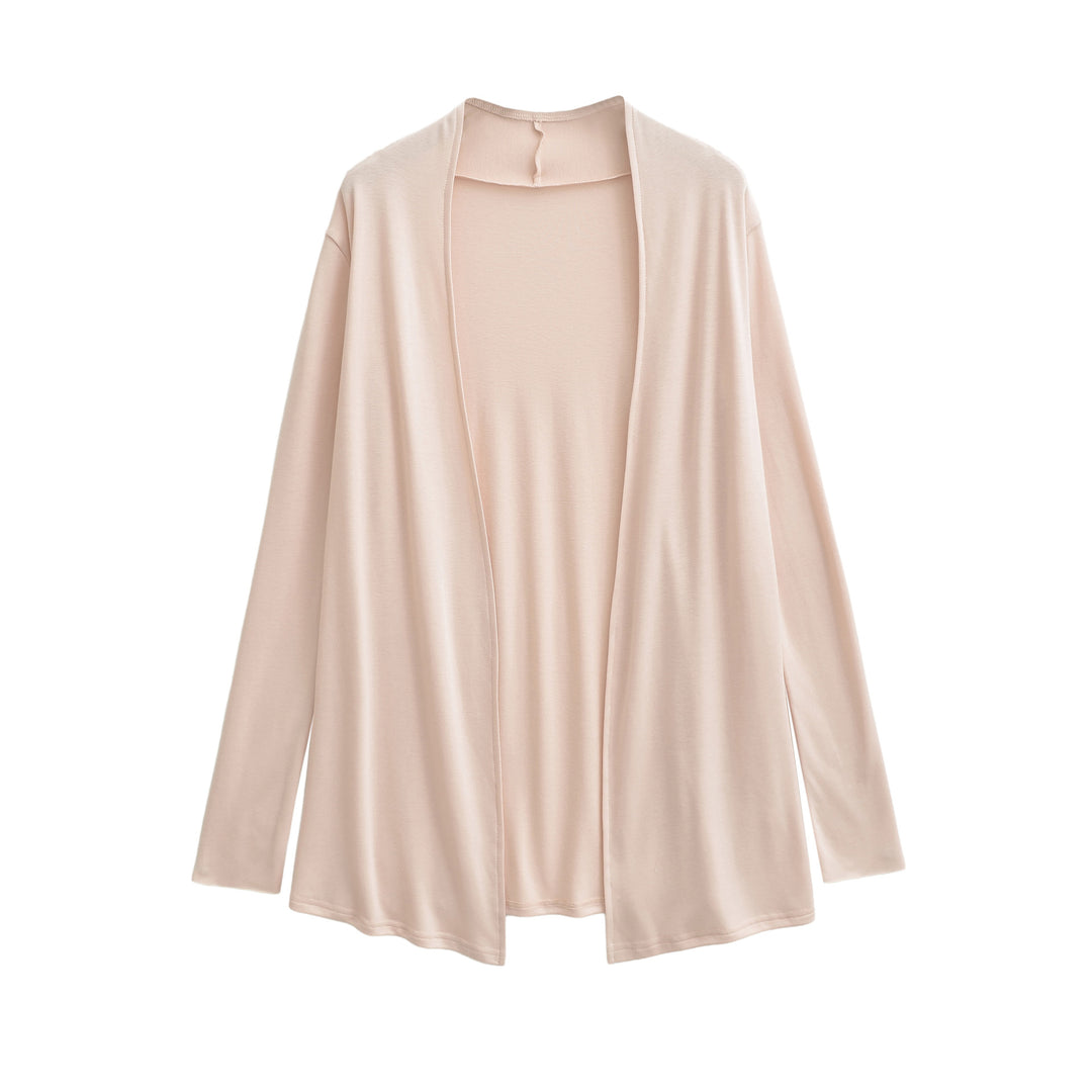 Damen Offener fließender Jersey-Cardigan mit Wasserfallkante Drune