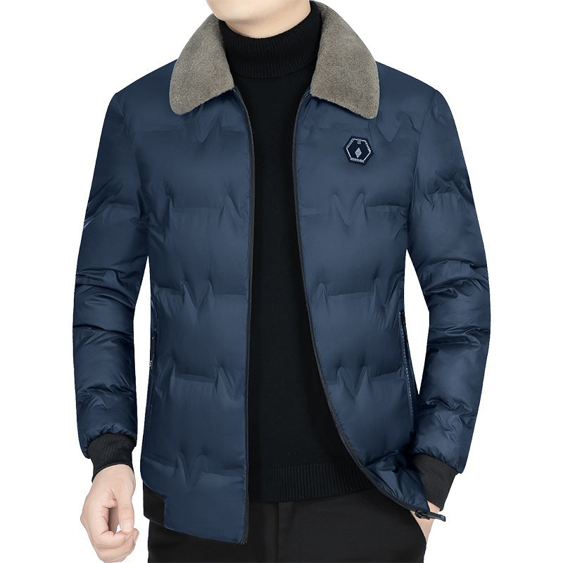 Herren Stepp-Bomberjacke mit Teddykragen und winddichter Außenhülle Drune