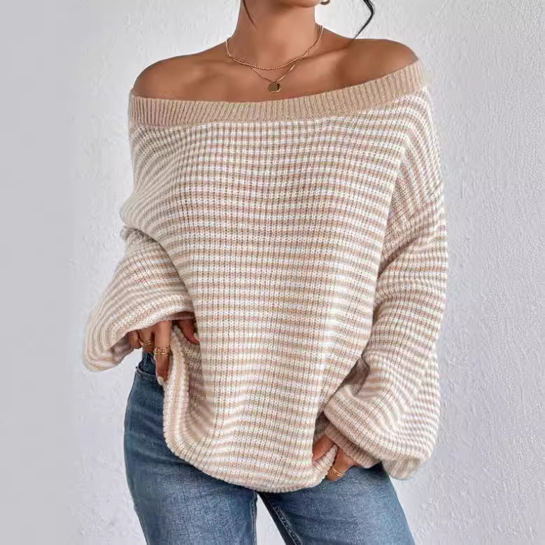 Damen oversize gestrickter Pullover Drune