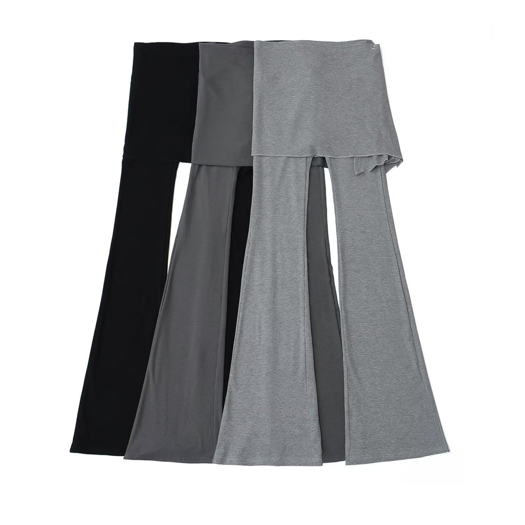Damen Flared Pants mit asymmetrischem Überwurf Drune