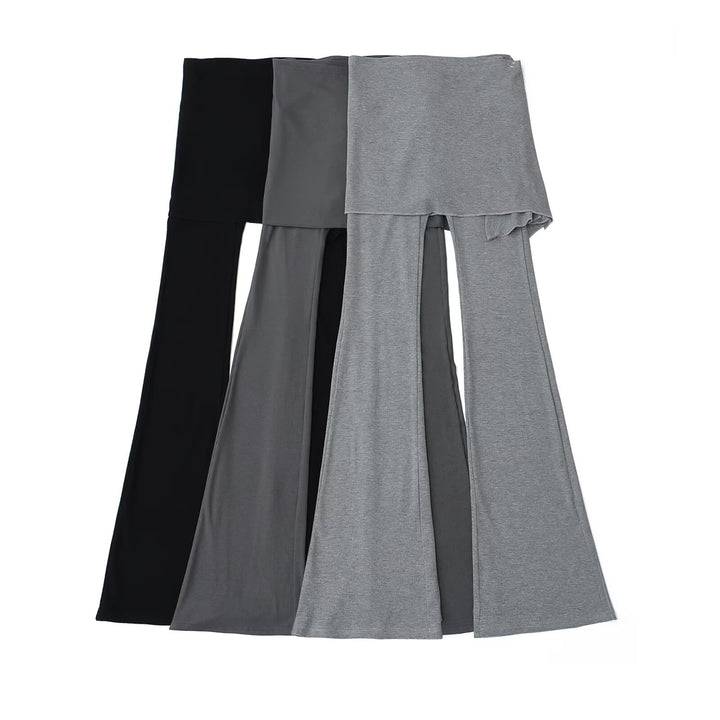 Damen Flared Pants mit asymmetrischem Überwurf Drune