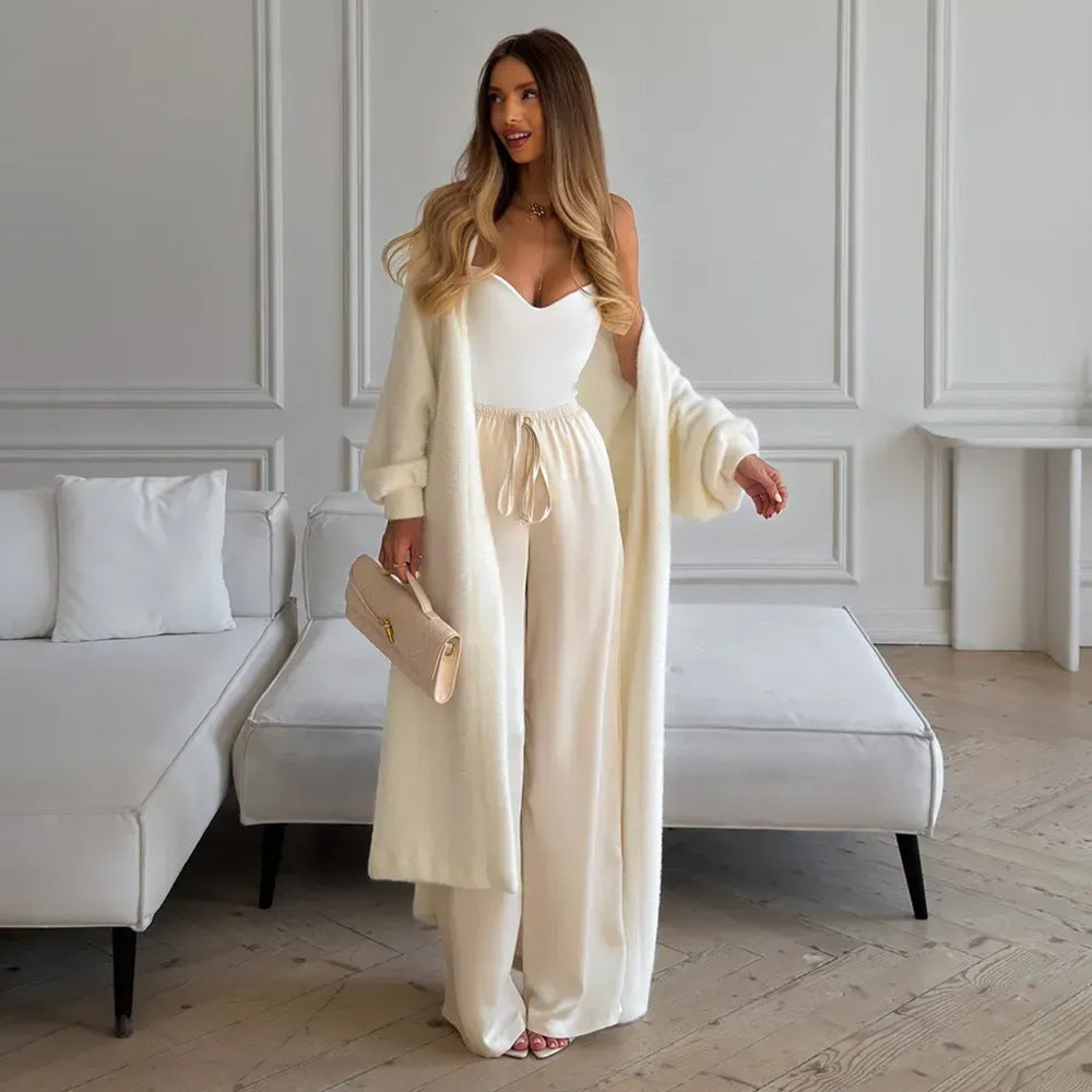 Damen eleganter Bouclé-Mantel Drune