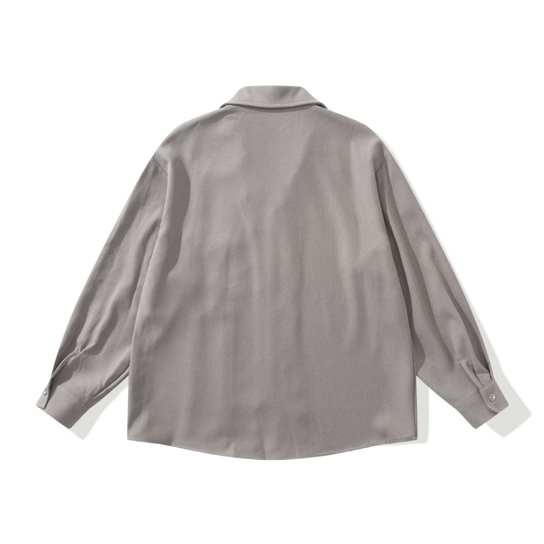 Unisex Oversize Hemdjacke mit offenem Reverskragen und Brusttasche Drune
