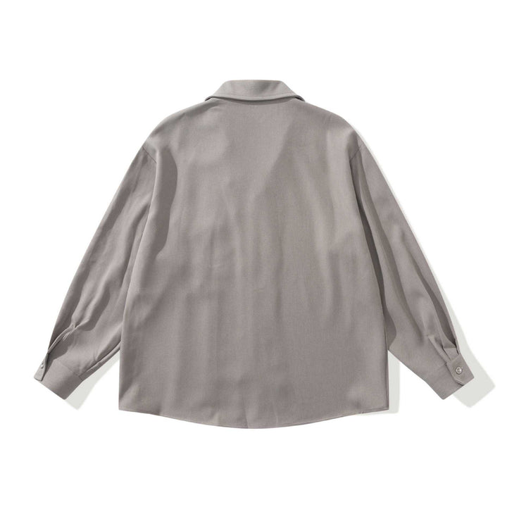Unisex Oversize Hemdjacke mit offenem Reverskragen und Brusttasche Drune
