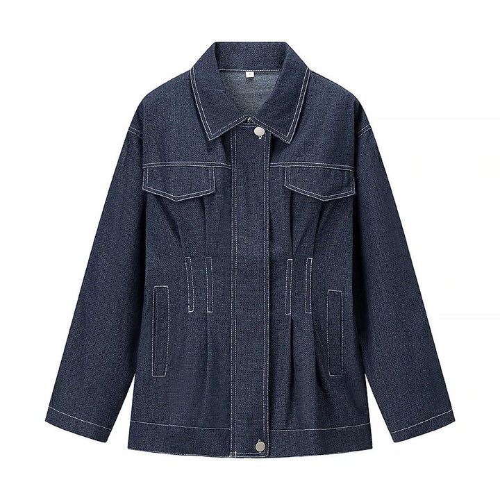 Damen nan Utility-Jeansjacke mit taillierten Abnähern, verdeckter Druckknopfleiste und aufgesetzten Brustklappen Drune