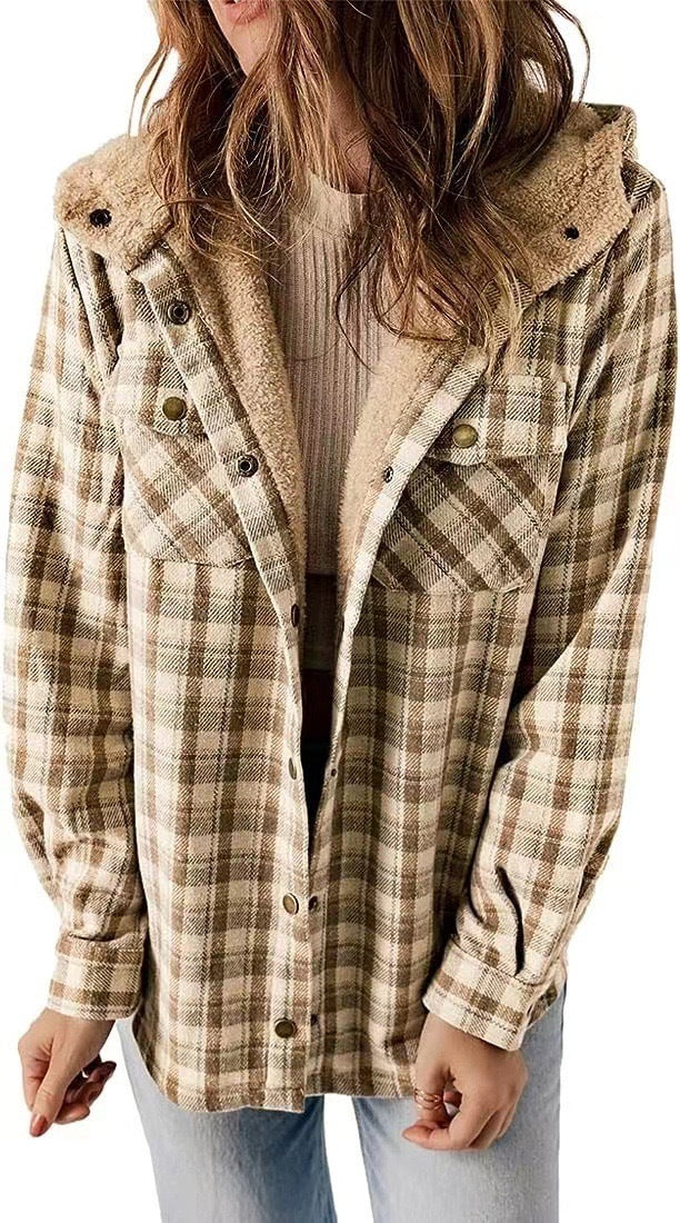 Damen Flanelljacke mit Fleecefutter Drune
