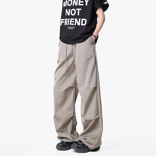 Herren Weite Funktions-Nylonhose mit Tunnelzugbund, Utility-Taschen & Baggy-Silhouette Drune