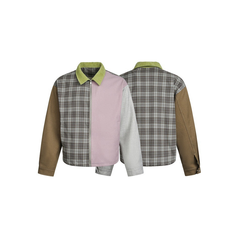 Damen Patchwork‑Blousonjacke im Boxy‑Cut mit Kordkragen Drune