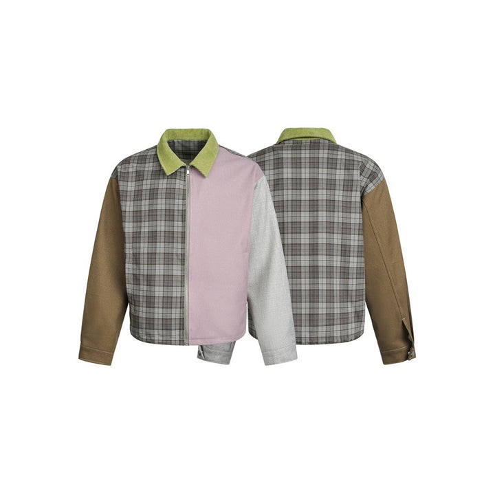 Damen Patchwork‑Blousonjacke im Boxy‑Cut mit Kordkragen Drune