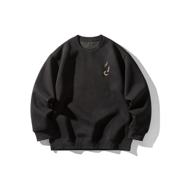 Unisex Oversize-Sweatshirt mit dezenter Koi-Stickerei Drune