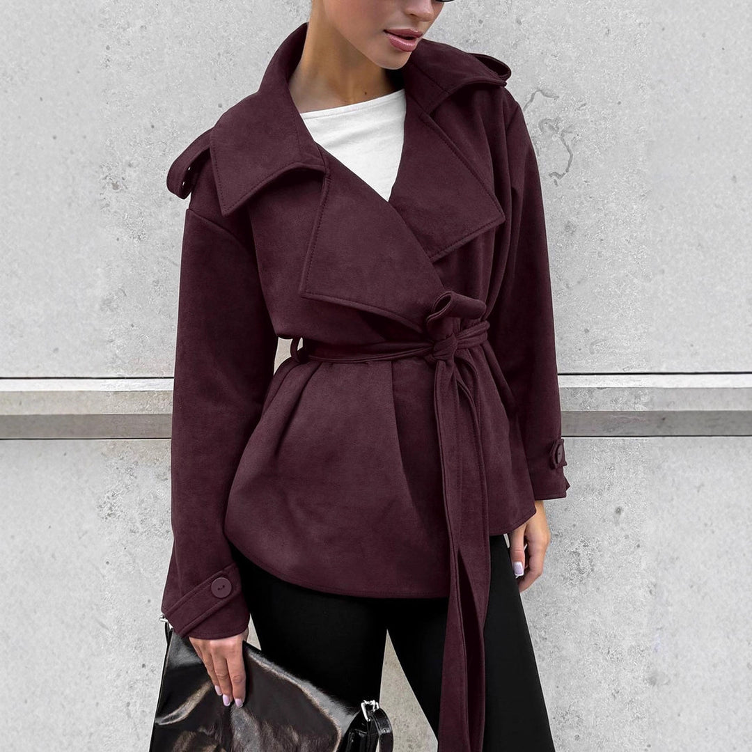 Damen Elegante Utility-Jacke mit Taillengürtel und entspannter Passform Drune