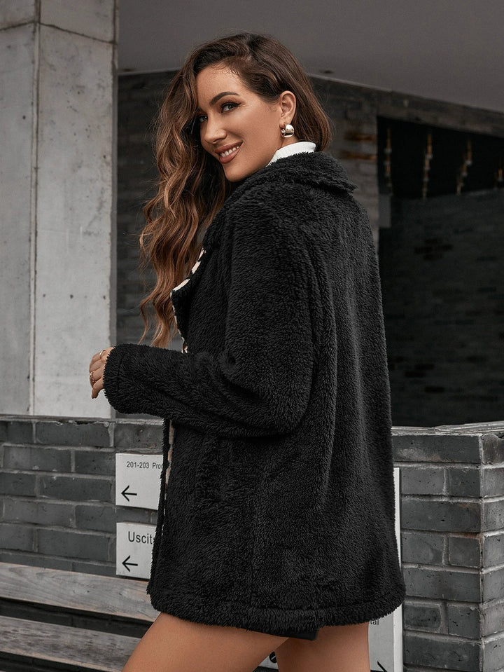Drune | Damen Windbreaker Jacke – Oversized Passform – Kunstfellgefühl – Leopardenmuster Revers – Offene Vorderseite