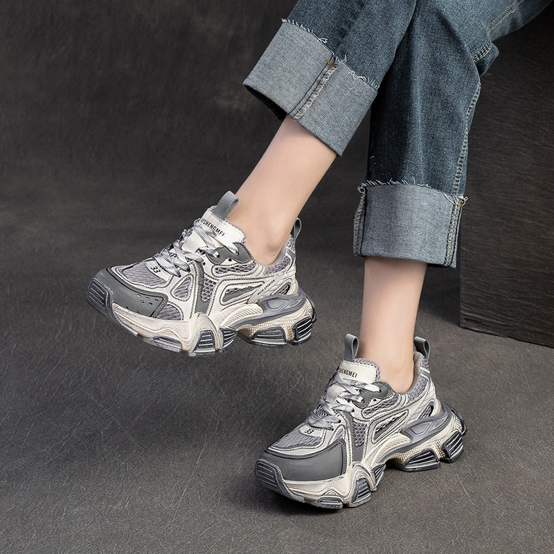 Damen Sportliche Chunky Sneakers mit atmungsaktiver Oberflächenstruktur und innovativer Sohlentechnologie Drune