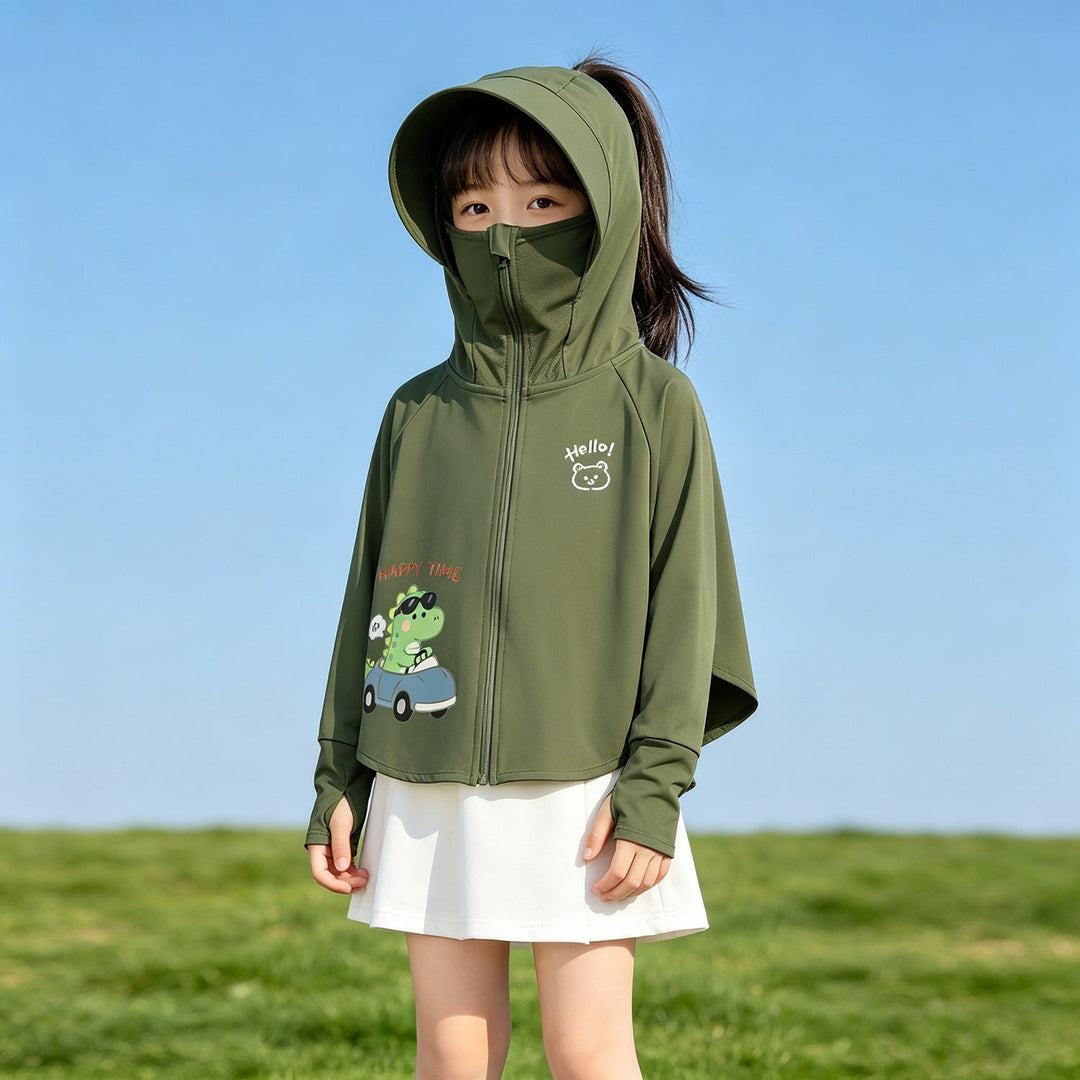 Kinder Sonnenschutzjacke mit Kapuze und atmungsaktivem Stoff Drune