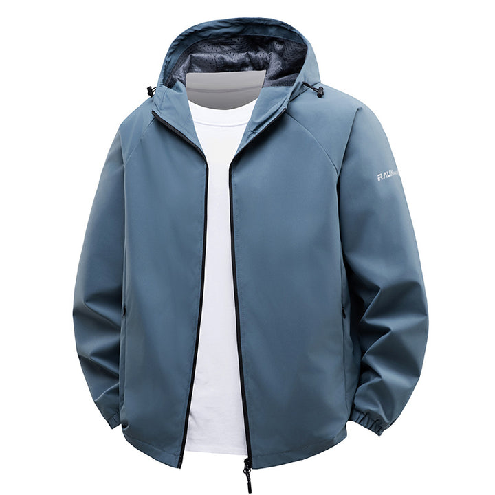 Herren  leichte wasserabweisende Kapuzen-Shell-Jacke mit atmungsaktivem Mesh-Futter Drune