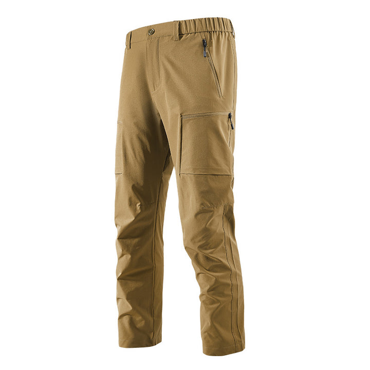 Herren Multifunktionale Cargo-Reisehose mit elastischem Bund, Reißverschlusstaschen und Knieverstärkung Drune