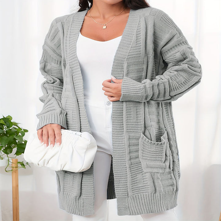 Damen Strickjacke mit strukturiertem Muster und praktischen Taschen Drune