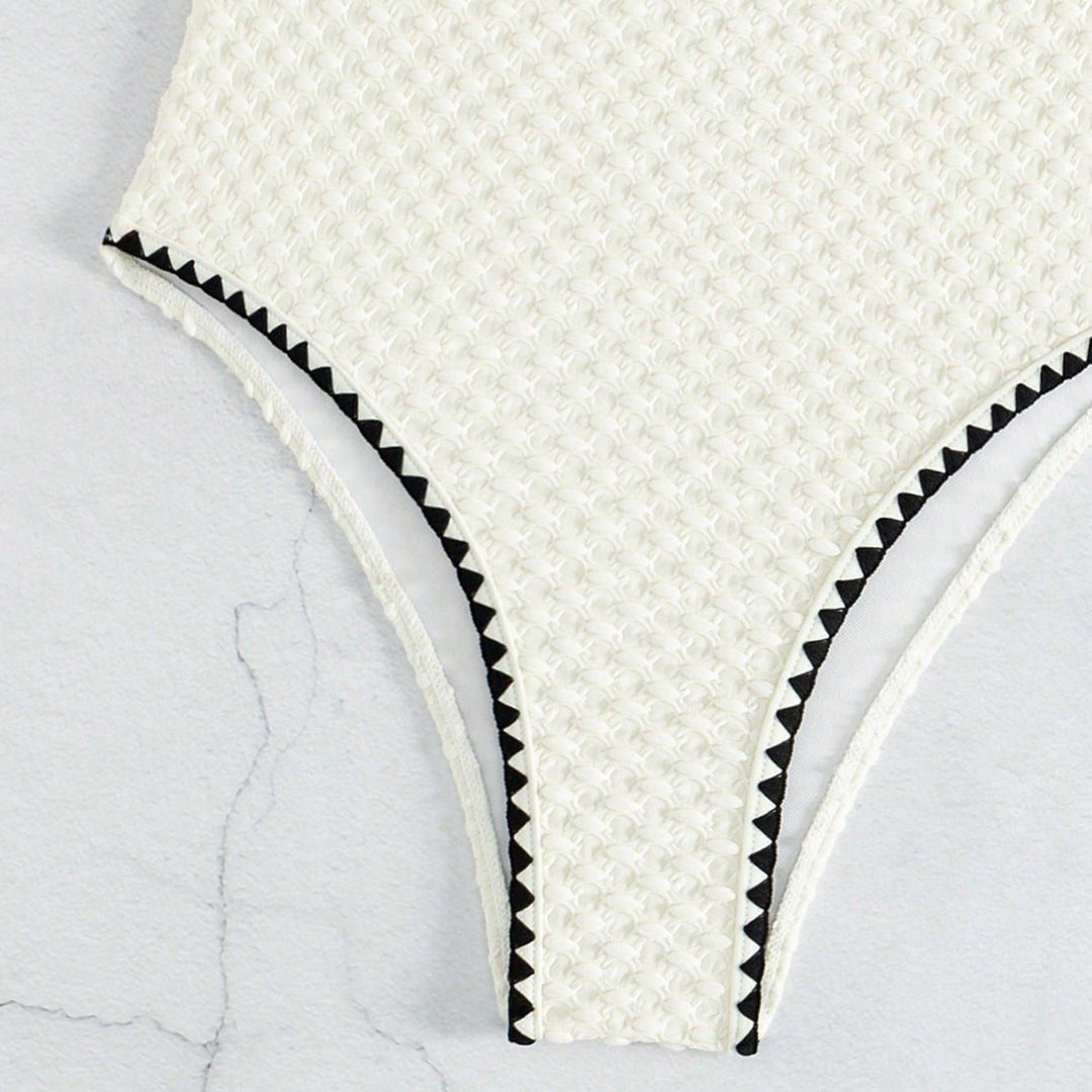 Damen Einseitiger Badeanzug mit strukturiertem Material Drune