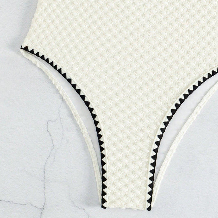Damen Einseitiger Badeanzug mit strukturiertem Material Drune